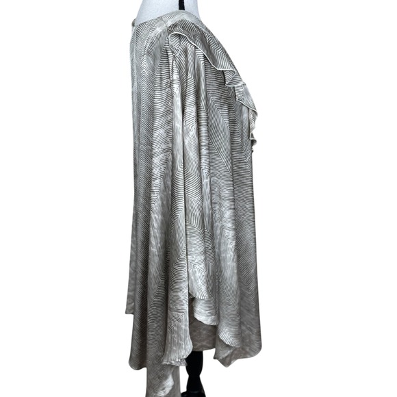 ALEXIS Womens Satin Ruffle V Neck Poncho Blouse Small Made in USA Romantic Boho - Picture 8 of 12